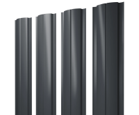 Евроштакетник Полукруглый 0,35x110 мм серый RAL 7024 1м